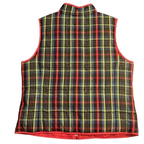 Pendleton Down Filled Red And Green Plaid Vest Women's Size Petite large - Picture 2 of 7